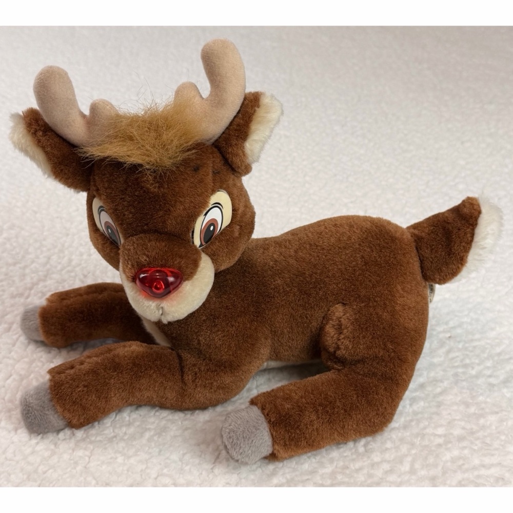 (VTG) APPLAUSE • Brown Rudolph the Red Nose Reindeer Plushie Stuffed Animal